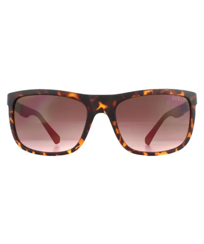 Guess Rectangle Mens Dark Havana Brown Gradient Sunglasses - One