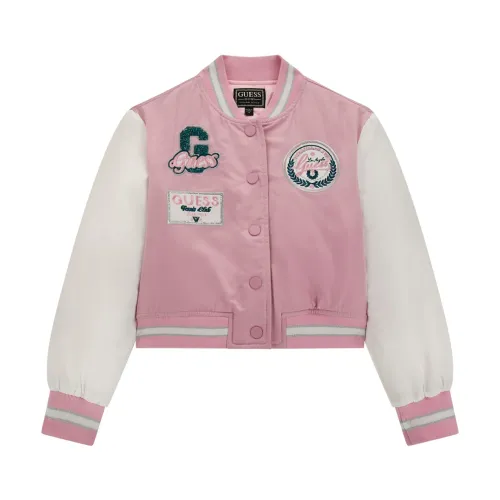 Guess , Regular Fit Bomber Jacket ,Pink unisex, Sizes: