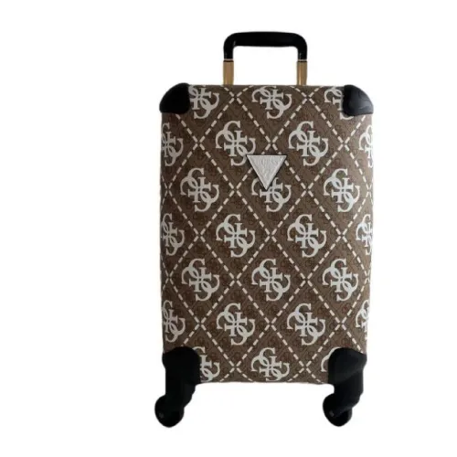 Guess , Small Brown Logo Print Hards Trolley ,Brown female, Sizes: ONE SIZE
