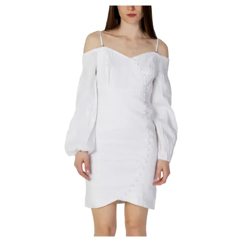 Guess , Spring/Summer Womens Midi Dress ,White female, Sizes: