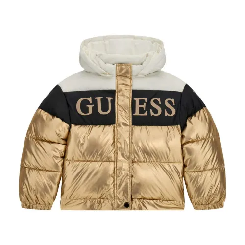 Guess , Synthetic Hooded Jacket - Regular Fit ,Yellow male, Sizes: