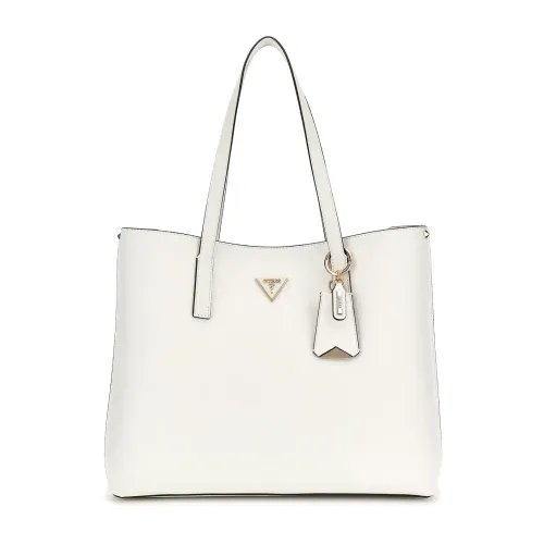 Guess , Triangle Logo Shopper Bag ,White female, Sizes: ONE SIZE