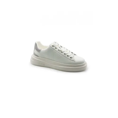 Guess , White and Grey Polyurethane Sneakers ,White male, Sizes: