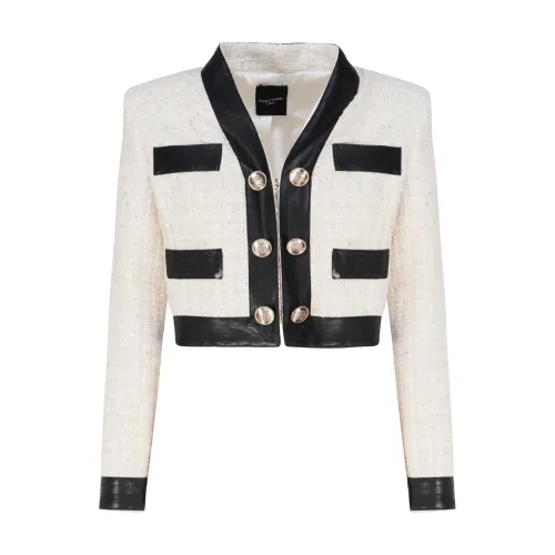 Guess , White Cotton Blend Tailored Jacket ,White female, Sizes: