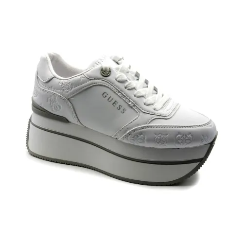 Guess , White PU Sneakers Flpcamfal12 ,White female, Sizes: