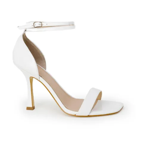 Guess , White Stiletto Sandals with Square Toe ,White female, Sizes: