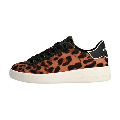 Guess , Wild Animal Print Sneakers ,Brown female, Sizes: