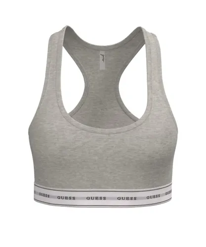 Guess Womens Carrie Bra With Logo Band - Light Grey