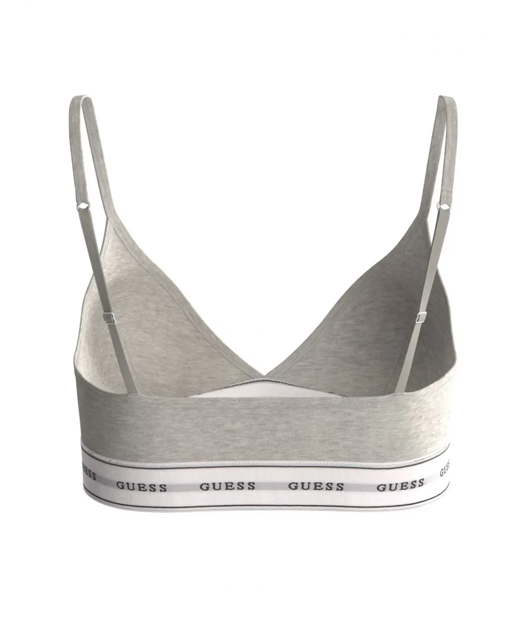Guess Womens Carrie Triangle Bra With Logo Band - Light Grey