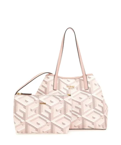 Guess Womens Vikky Tote Bag - Beige - One Size