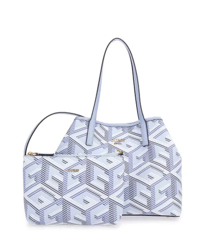 Guess Womens Vikky Tote Bag - Blue - One Size