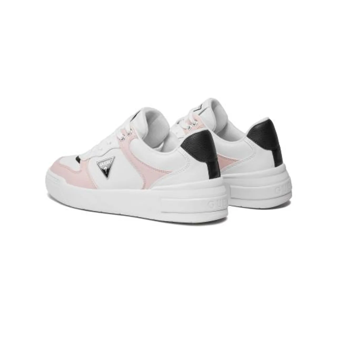GUESS Womens White Light Pink Clarkz2 Trainer