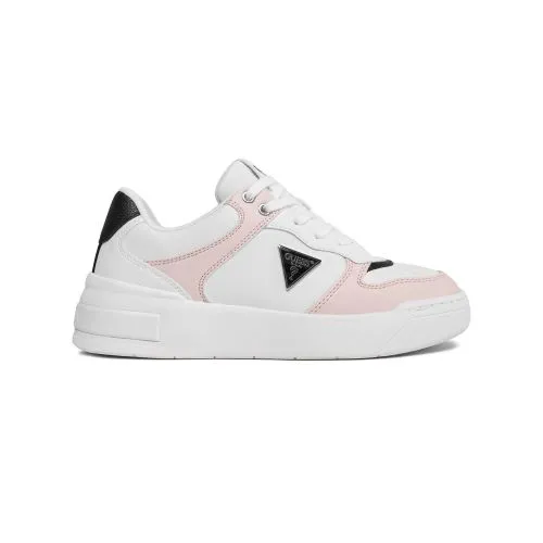 GUESS Womens White Light Pink Clarkz2 Trainer