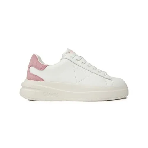 GUESS Womens White Pink Elbina Trainer