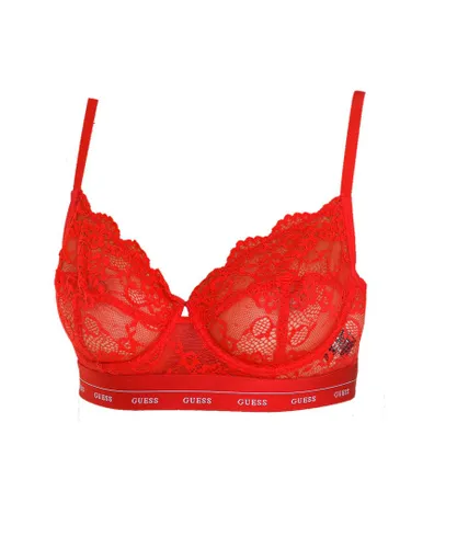Guess Womenss Lace Bra with underwire and elastic sides O0BC15PZ01C - Red