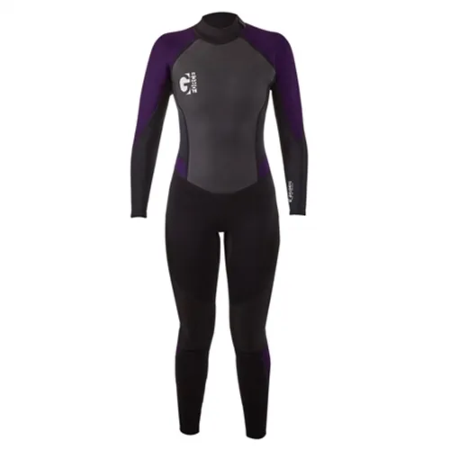 Gul Womens G-Force 3/2mm Back Zip Wetsuit - Black & Mulberry