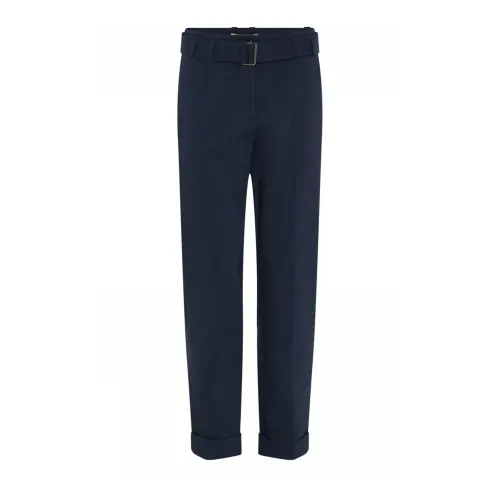 Gustav , Stylish Regular Pants with Belt ,Blue female, Sizes: