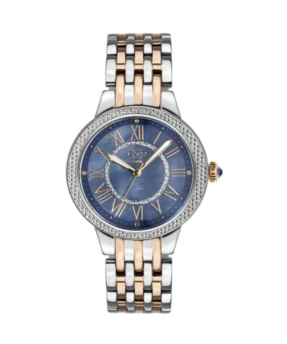 Gv2 Astor II WoMens Blue Mother of Pearl Dial 2 Tone RG Watch - Rose Gold - One Size