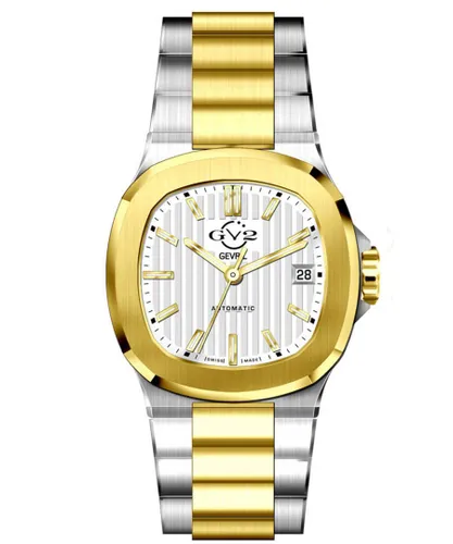Gv2 Automatic Mens Potente White Dial Two Tone Gold Bracelet Watch - Silver & Gold - One Size
