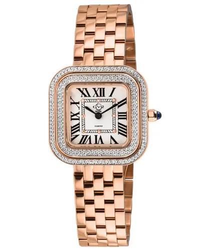 Gv2 Bellagio WoMens Swiss Made Diamond Silver-White Dial, IPRG Bracelet Watch - Rose Gold - One Size