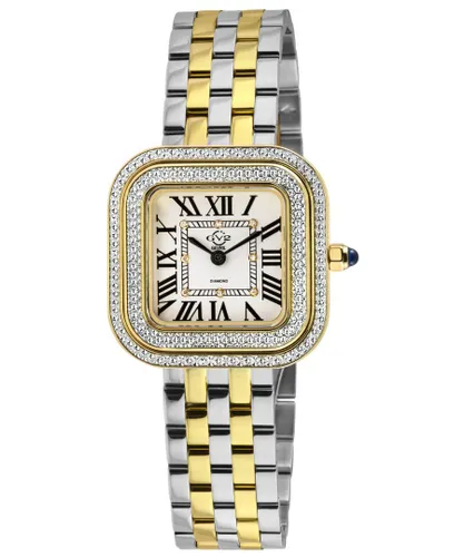 Gv2 Bellagio WoMens Swiss Made Diamond Silver-White Dial, Two toned SS/IPYG Bracelet Watch - Silver & Gold - One Size