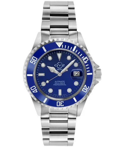 Gv2 Mens Liguria Blue Dial Stainless Steel Bracelet Watch - Silver - One Size