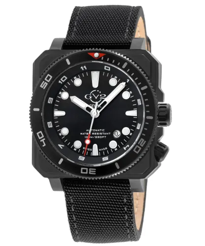 Gv2 Mens XO Submarine Sellita SW220 Swiss Automatic Black Dial, Genuine Canvas Watch - One Size