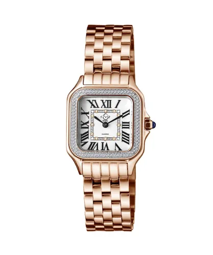 Gv2 Milan WoMens 12111B Swiss Quartz Rose Gold Stainless Steel Diamond Watch - One Size