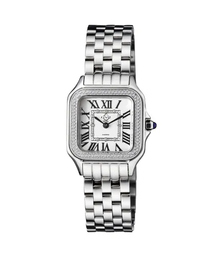 Gv2 Milan WoMens Swiss Quartz Silver Dial Stainless Steel Diamonds Watch - One Size