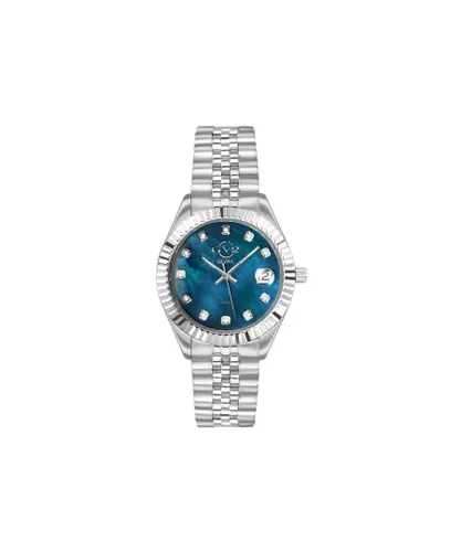 Gv2 Naples WoMens Swiss Quartz Blue Dial Diamonds Watch - Gold - One Size