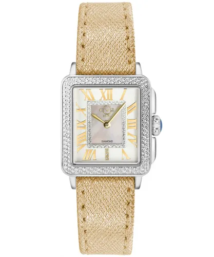 Gv2 Padova 12304 WoMens Swiss Quartz Beige Leather Diamond Watch - Tan - One Size