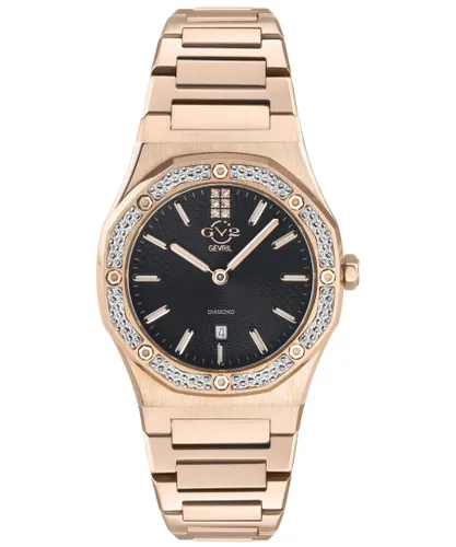 Gv2 Palmanova Womens Black Dial rose gold Swiss Quartz watch - One Size