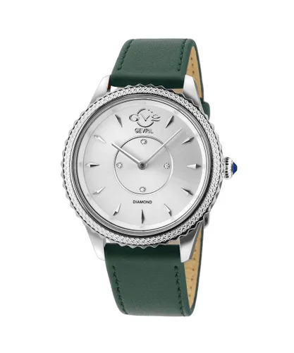 Gv2 Siena Womens Swiss Quartz Diamond Silver Dial Green Vegan Watch - One Size