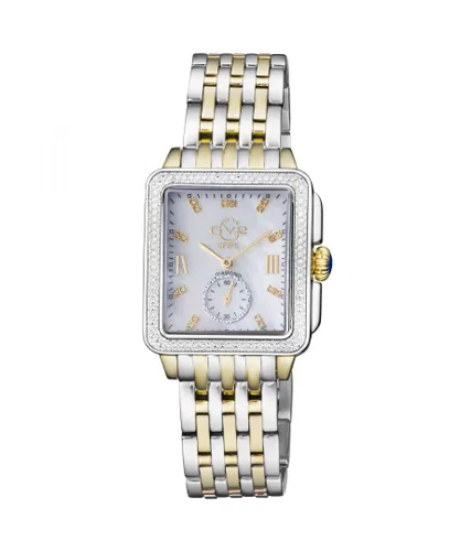 Gv2 WoMens Bari Swiss Quartz Diamonds Mother of Pearl Dial Two Tone Stainless Steel Watch - Silver & Gold - One Size
