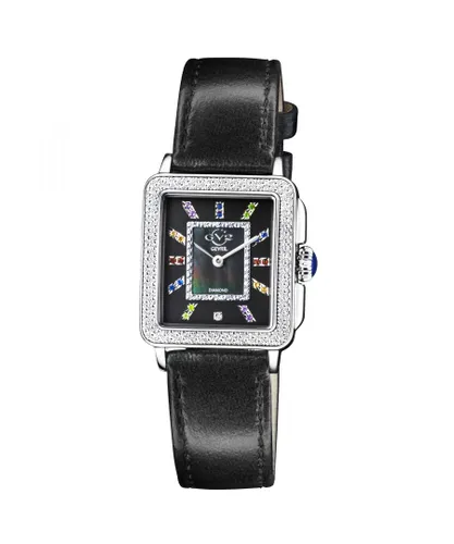 Gv2 Womens Padova Gemstone multi color steel watch - Black Leather - One Size