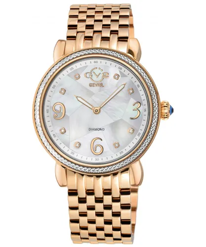 Gv2 Womens Ravenna White MOP Dial 12611B Swiss Quartz Watch - Rose Gold - One Size