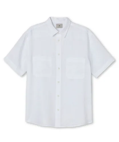 H&M Mens Slim Fit Linen shirt - White