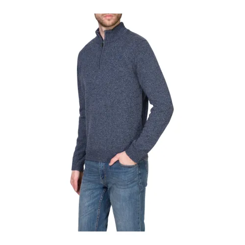 Hackett , Half Zip Sweater ,Blue male, Sizes: