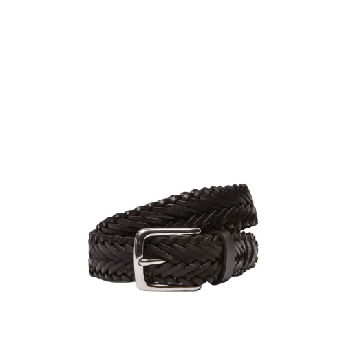 Hackett , Hand-Plaited Leather Belt ,Brown male, Sizes: