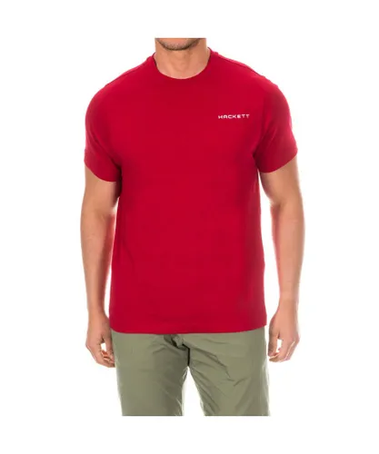 Hackett London HMX2000D Mens short sleeve round neck t-shirt - Red Cotton