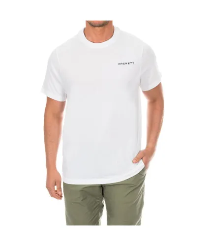 Hackett London HMX2000D Mens short sleeve round neck t-shirt - White Cotton