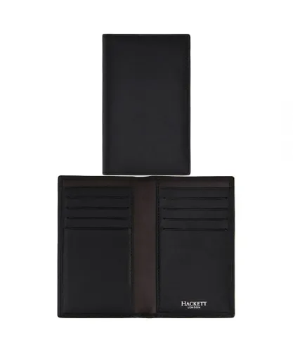 Hackett London Leather Mens Black Card Holder - One Size
