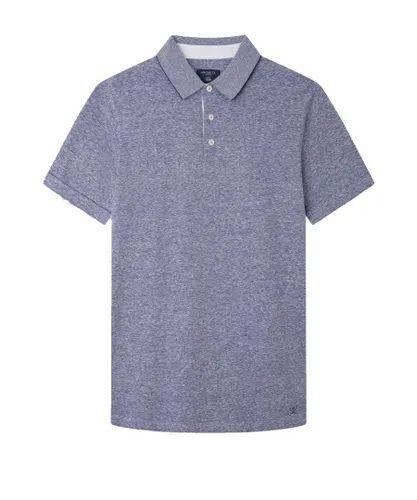 Hackett London Mens Cotton Linen Filafil Polo Shirt Blue