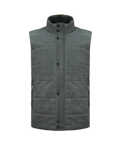 Hackett London Mens Grey Warm Vest Wool