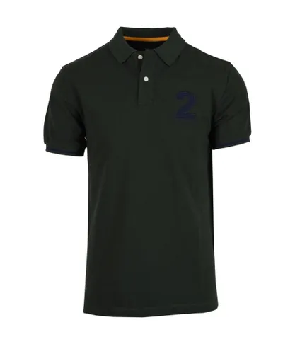 Hackett London Mens Heritage Number Polo Shirt Dark Green