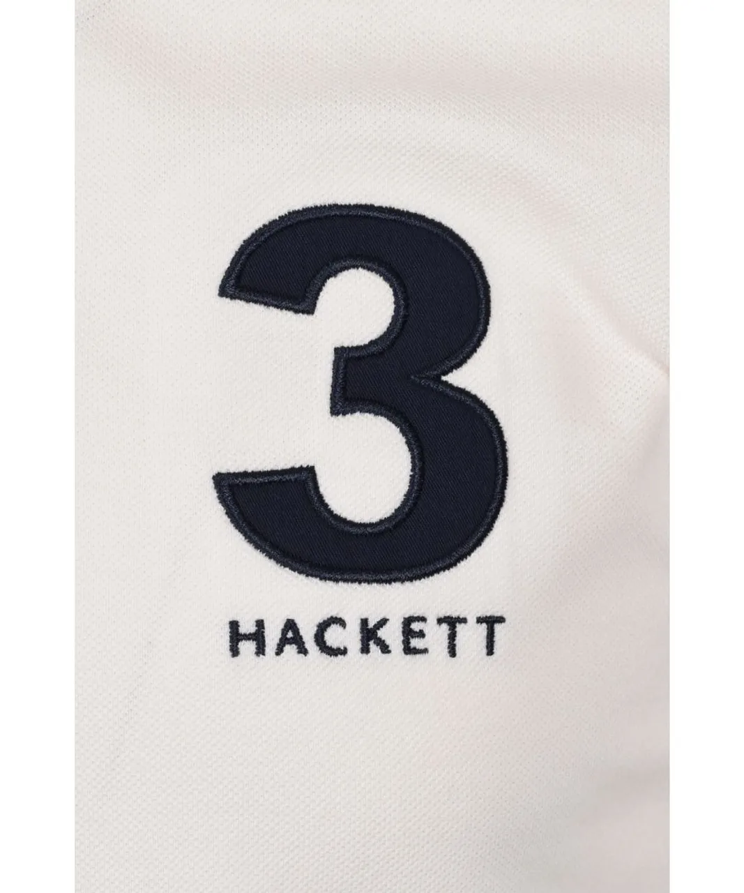 Hackett London Mens Heritage Number Polo Shirt White