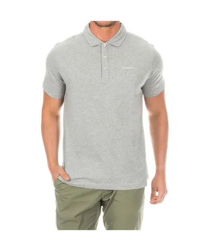 Hackett London Mens short-sleeved polo shirt with lapel collar HMX1004E - Grey Cotton