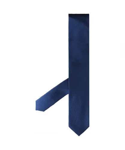 Hackett London Satin Twill Solid Mens Blue Ties - One
