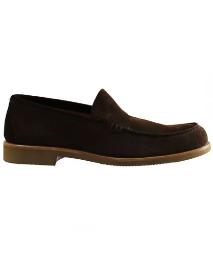 Hackett London Soft Mens Dark Brown Shoes Leather