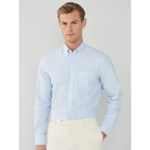 Hackett Mens Sky Blue Essential Oxford Stripe Shirt